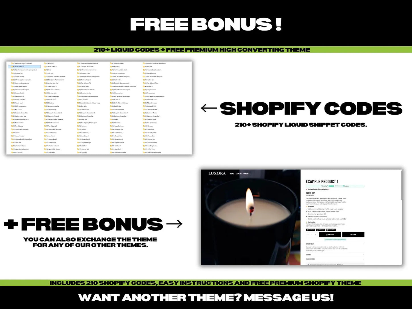 CODES 150+ Shopify