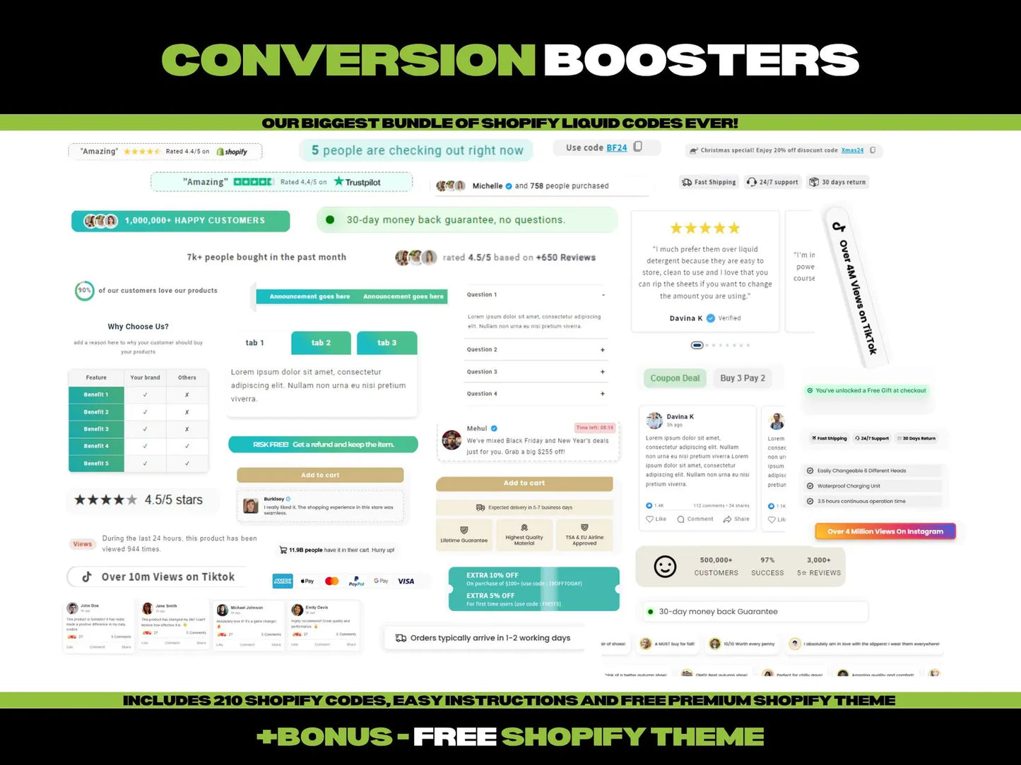 CODES 150+ Shopify